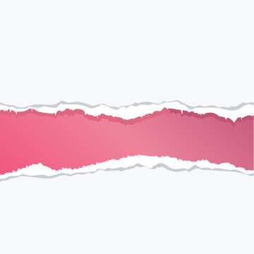 Torn Paper Effect with Pink Gradient Background