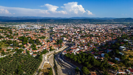 Obraz premium Panoramic View of Bergama City Center in Izmir, Turkey