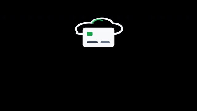 Flat modern bank card graphic with digital payment icon. Perfect for web design, banking apps, and financial service websites.