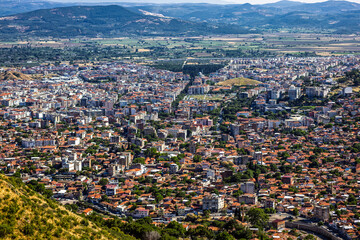 Obraz premium Panoramic View of Bergama City Center in Izmir, Turkey