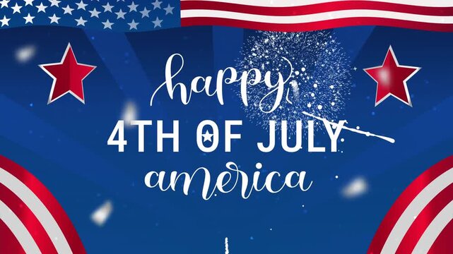 4th july text in celebration of happy independence day. Ideal for social media posts, invitations, and event promotions.