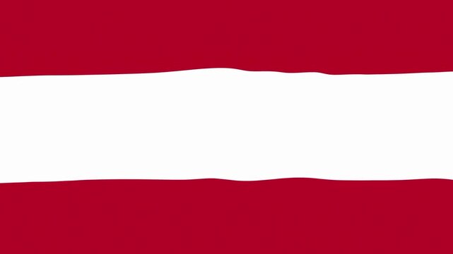 Waving Austria National Flag 2D animation loop. Flat Color Flag Animation