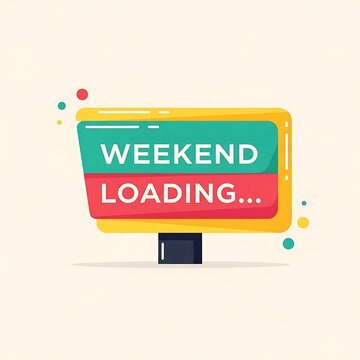 Colorful loading bar for weekend message.