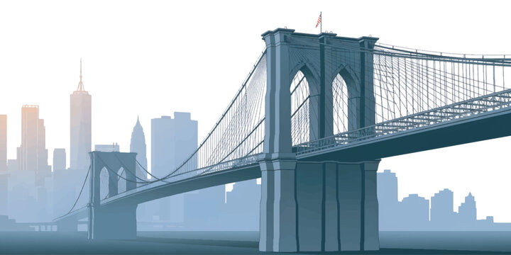 Brooklyn Bridge New York City Skyline.