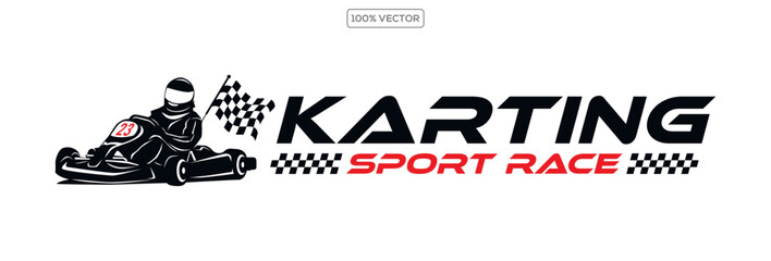 kart racing logo vector template design © hadi