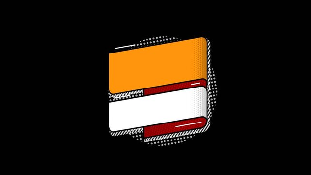 vector pop up reveal blank banner flag design for opening titles motion graphic with alpha channel