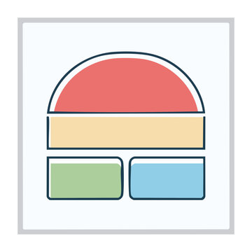 Flat design web browser window with tabs