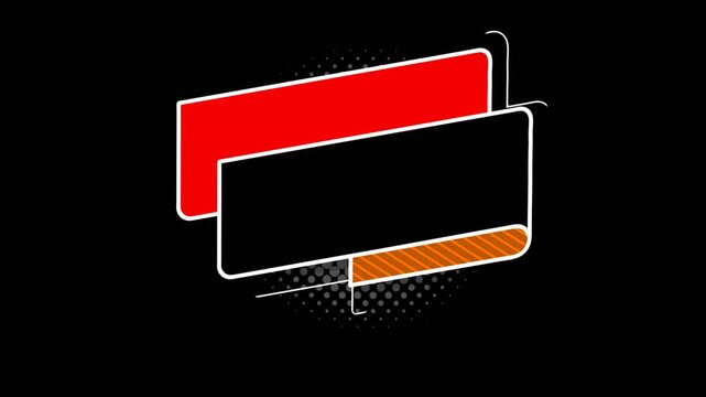 vector pop up reveal blank banner flag design for opening titles motion graphic with alpha channel