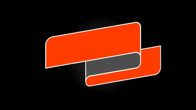 vector pop up reveal blank banner flag design for opening titles motion graphic with alpha channel