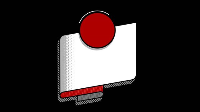 vector pop up reveal blank banner flag design for opening titles motion graphic with alpha channel