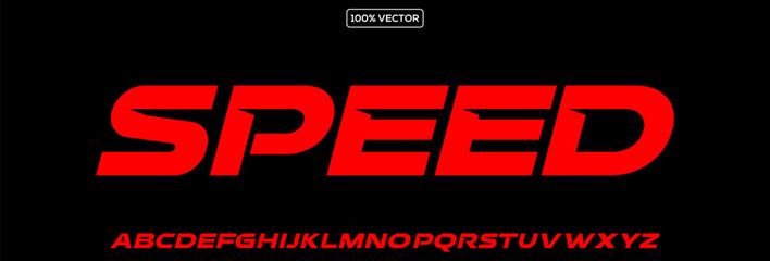 Speed typeface, streamlined letters, energetic racing font for modern dynamic logos © hadi