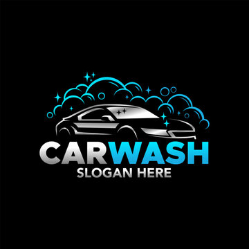 Car wash with pressure wash logo design vector template element 4