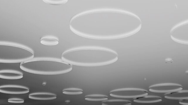 Abstract ceiling with glowing circular light rings