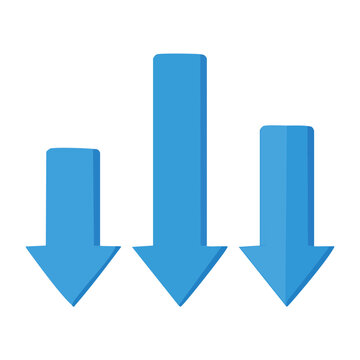 Blue arrow icons flat design