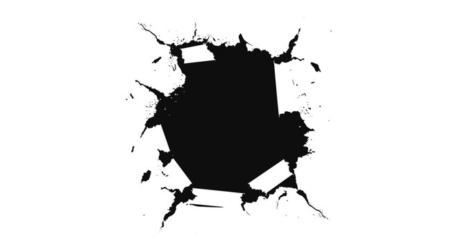 Breakthrough Paper Hole Effect with Cracked Edges Isolated Vector Illustration