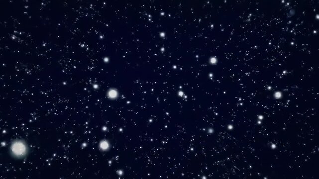 A vast field of glowing white particles floating in a dark void