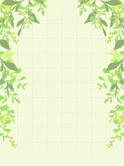 Fototapeta premium シンプルですっきりとした植物のイラスト背景