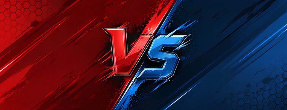 VS Battle Background Red vs Blue Gaming Arena with Dynamic Competitive Showdown Design