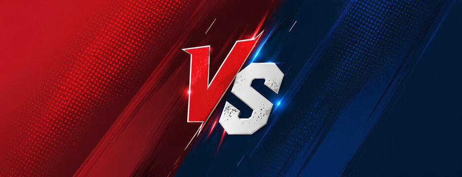 VS Battle Background Red vs Blue Gaming Arena with Dynamic Competitive Showdown Design