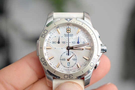 Zapopan Jalisco, Mexico - June 11, 2026: Victorinox Alliance Sport Chronograph 241351 watch, swiss watch concept