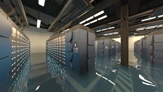 サーバールーム　3DCGレンダリング