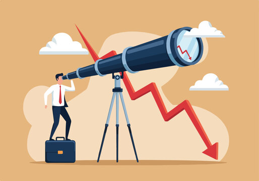 Economic Downturn. Business Concept. Flat Illustration. Financial Crisis Metaphor.