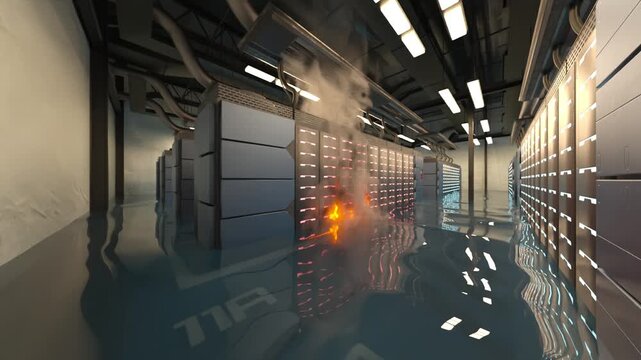 サーバールーム　3DCGレンダリング