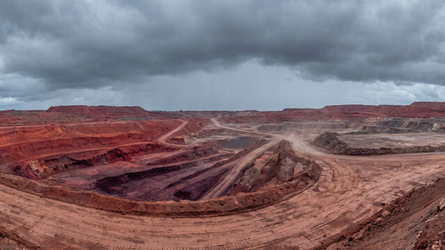 Nickel mining landscape, overcast blue