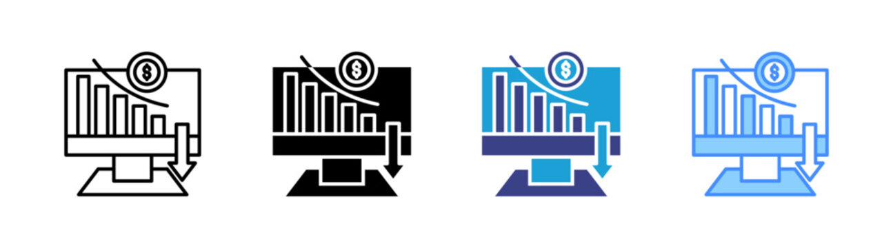 Decrease icon set multiple style collection