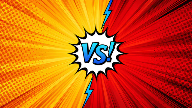 VS Battle Background Red vs Blue Gaming Arena with Dynamic Competitive Showdown Design
