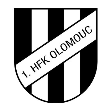 1 HFK Olomouc Football Club Black and White Shield Logo