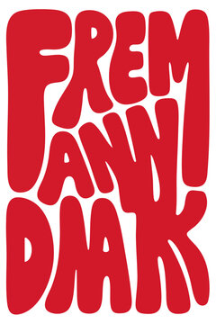 Brown handwritten text frem anni daak typography