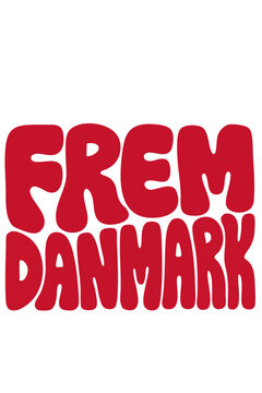 Bold text frem danmark on white background font