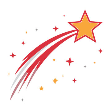 Flat shooting star vector illustration