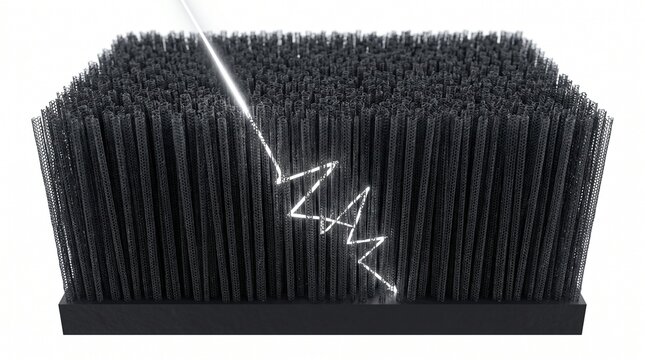 3D Microscopic Diagram of Carbon Nanotubes Trapping Light Photons