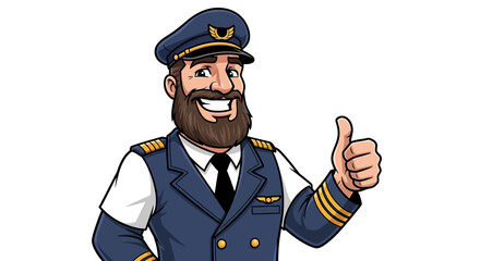 Cartoon Airplane Pilot Mascot Character Giving Thumbs Up © Choirul