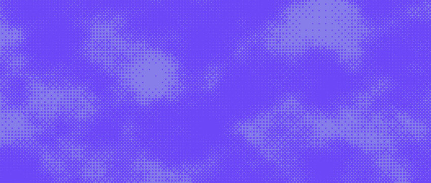 Violet pixelated bitmap dither texture. Retro pixel art bitmap gradient, 8 bit background. Purple halftone gradient banner.Vector Ilustration Eps10
