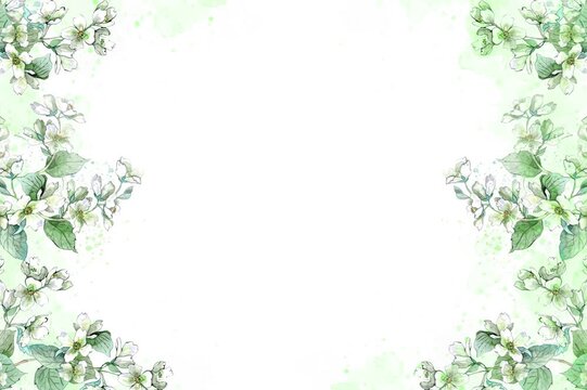 Summer flowers watercolor background. Animated 4k