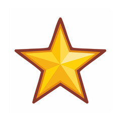 Obraz premium Yellow star icon with brown outline
