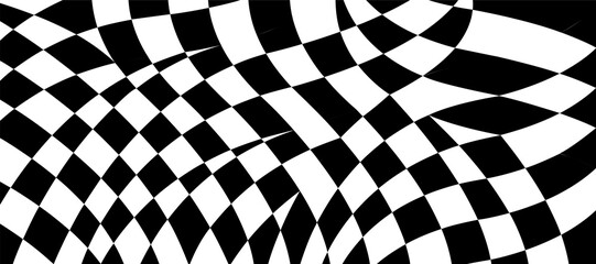 Obraz premium black and white checkered background with abstract design