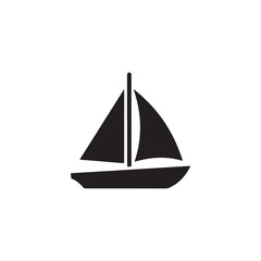 Fototapeta premium Boat icon. Sailboat icon silhouette
