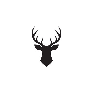 Deer Head Silhouette vector art illustration a deer head with antlers