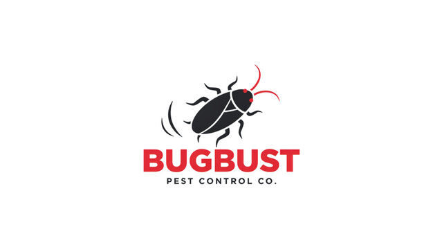 Colorful cartoon bug illustration for pest control logo design Vector