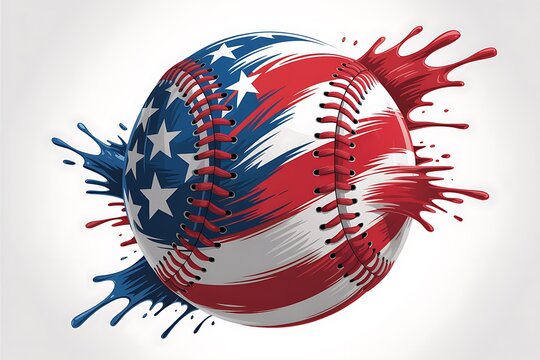 Colorful american flag baseball ball design high resolution picture
