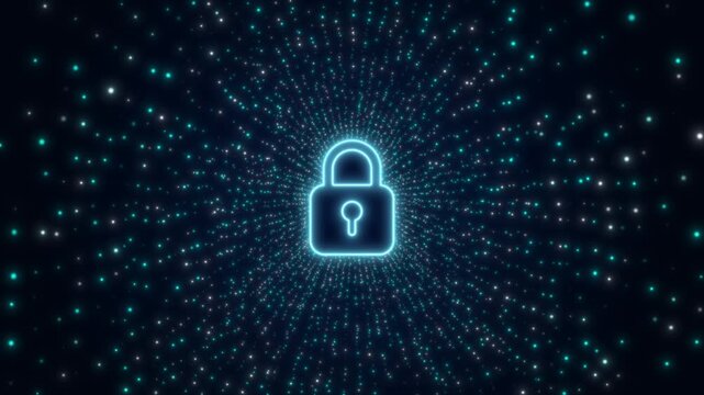 Lock of data protection of digital with cybersecurity technology and secure the data flow