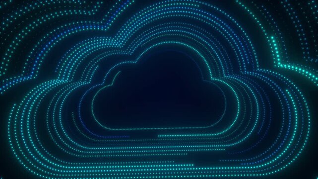 Cloud storage internet, Data flow tunnel, Cloud computing, Abstract futuristic cyberspace concept