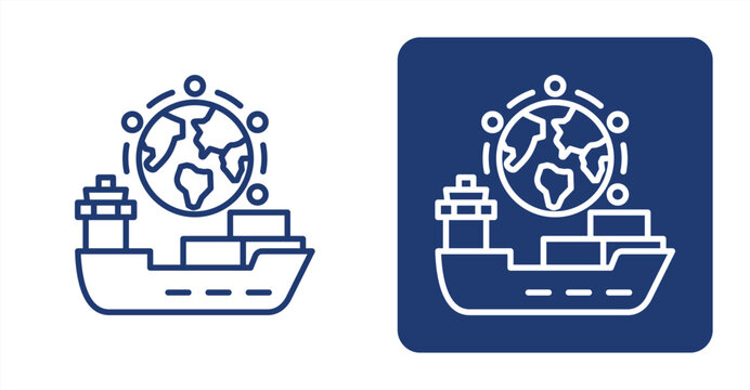 Global Trade icon, with contrast background.