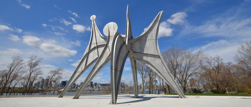 MONTREAL CANADA: The Alexander Calder sculpture L'Homme French for "Man")is a large-scale outdoor sculpture in Parc Jean-Drapeau, located in Montreal.