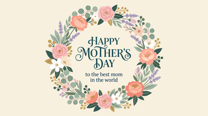 Mother's Day floral wreath greeting card. © Abhinaya Project
