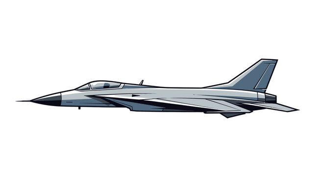 Detailed illustration of a modern fighter jet aircraft in side view.